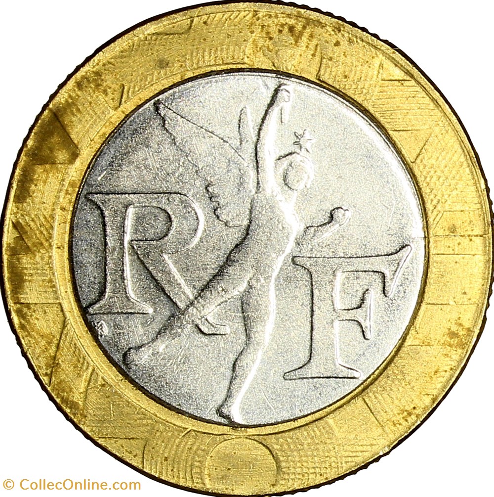 10 francs Génie de la Bastille, Ve République, 1990, faux d'époque monnaies monde france 10 francs genie de la bastille ve republique 1990 faux epoque