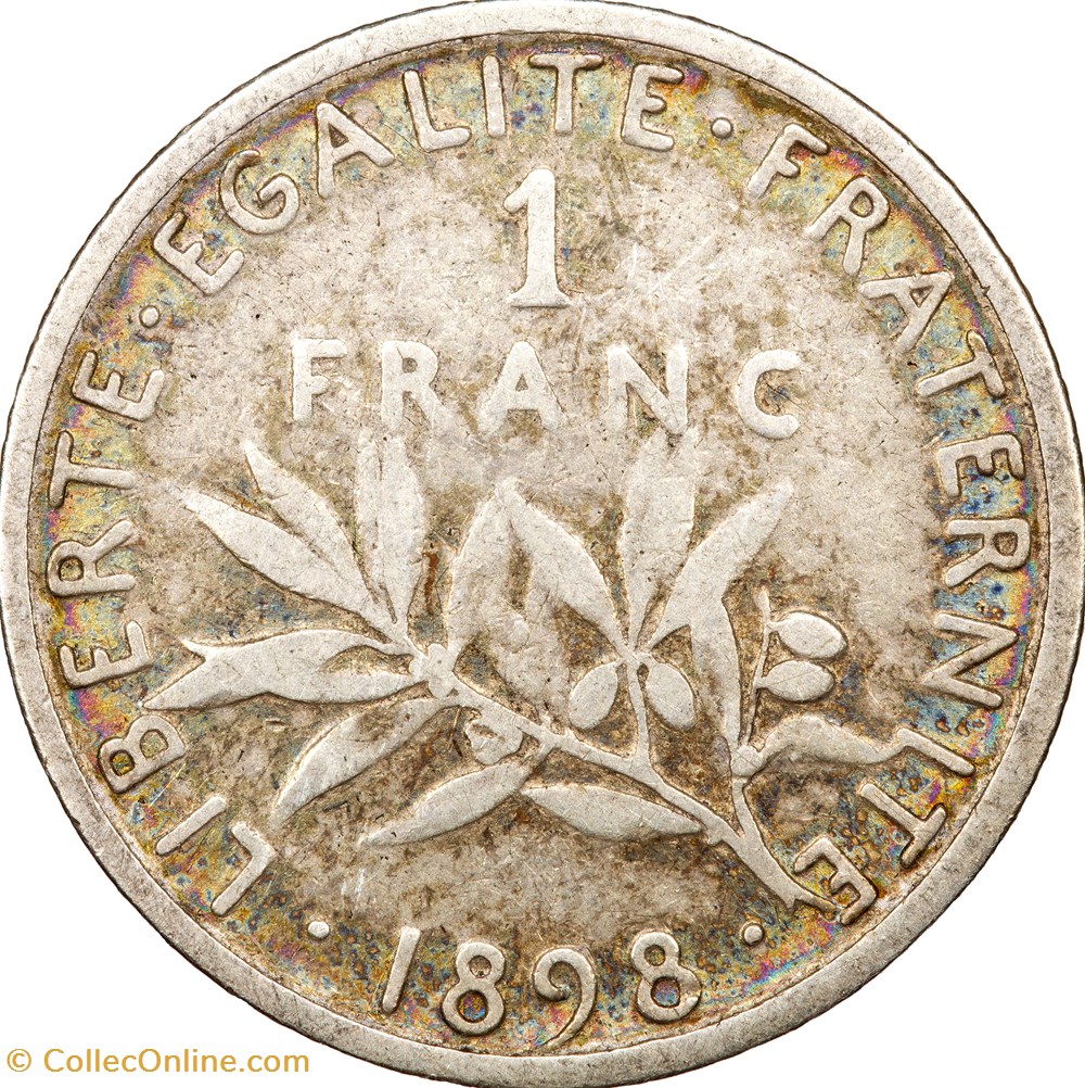 1 franc Semeuse, IIIe République, 1898 monnaies monde france 1 franc semeuse iiie republique 1898