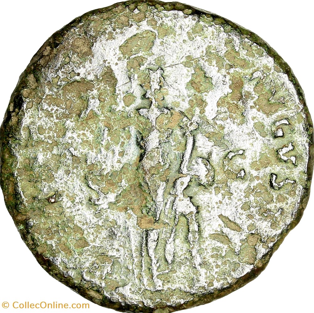 Dupondius de Domitien, Virtus, 95-96, Rome monnaies antiques a romaines imperiales et republicaines dupondius de domitien virtus 95 96 rome