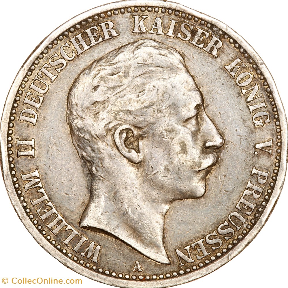 2 mark, Allemagne - Prusse, Guillaume II, 1903, Berlin monnaies monde 2 mark allemagne prusse guillaume ii 1903 berlin