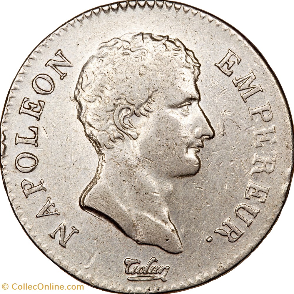 2 francs Napoléon Empereur, calendrier révolutionnaire, Napoléon Ier, an 14, Paris monnaies monde france 2 francs napoleon empereur calendrier revolutionnaire napoleon ier an 14 paris