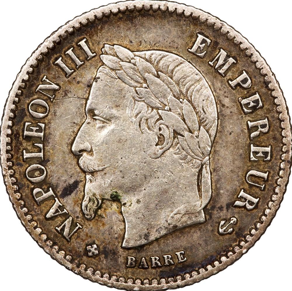 20 centimes Napoléon III, tête laurée, grand module, Napoléon III, 1867, Strasbourg monnaies monde france 20 centimes napoleon iii tete lauree grand module napoleon iii 1867 strasbourg