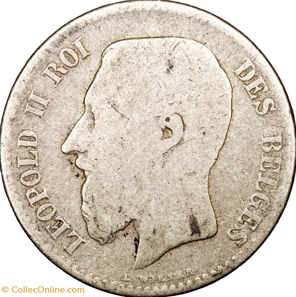 monnaies monde 1 franc legende francaise leopold ii de belgique 1869