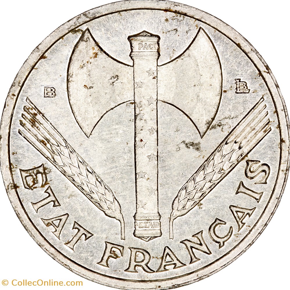 50 centimes francisque, Etat Français, 1944, Beaumont-le-Roger monnaies monde france 50 centimes francisque etat francais 1944 beaumont le roger