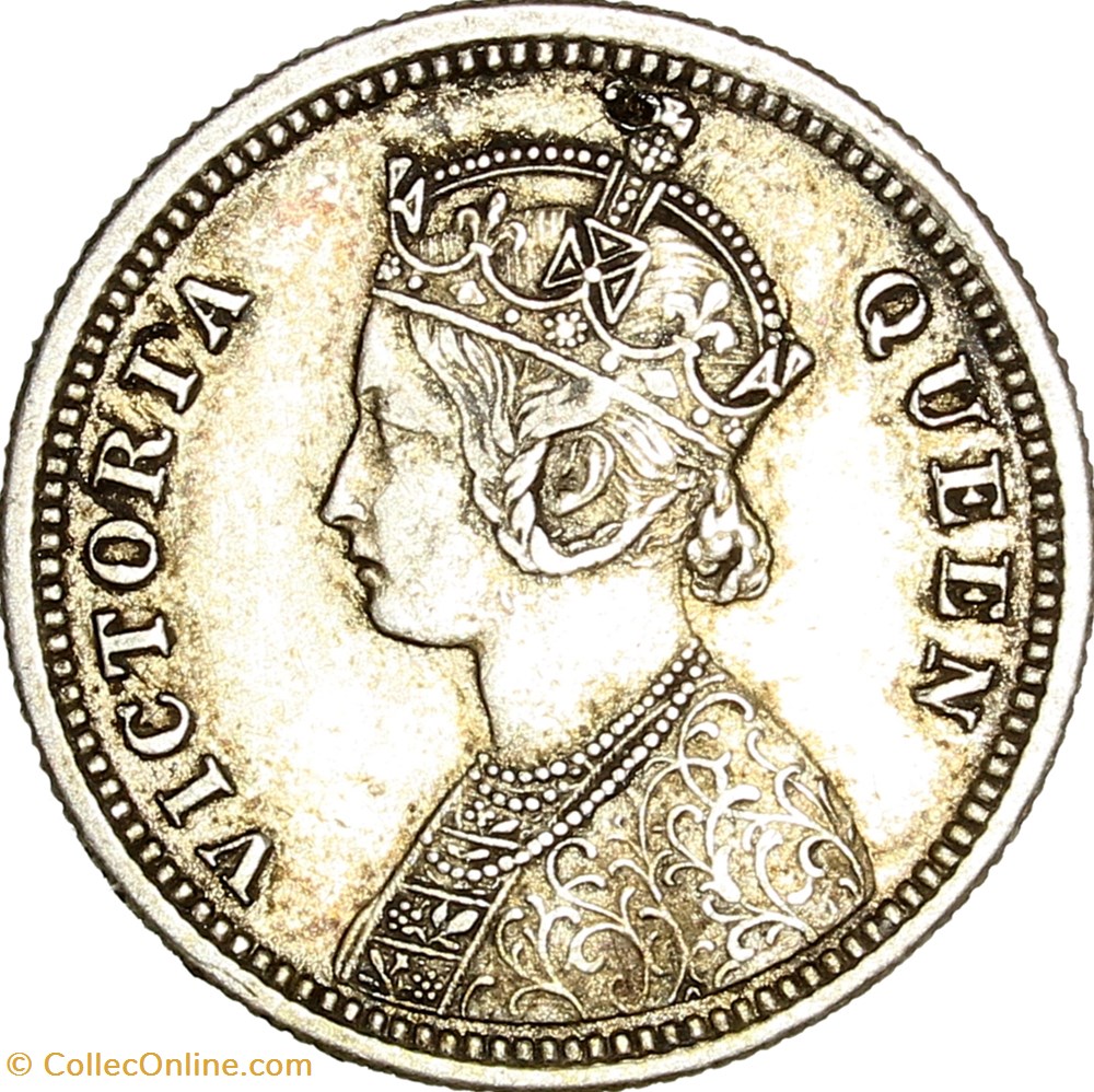 1/4 roupie, Indes Britanniques, Victoria, 1862, Bombay monnaies monde 1 4 roupie indes britanniques victoria 1862 bombay