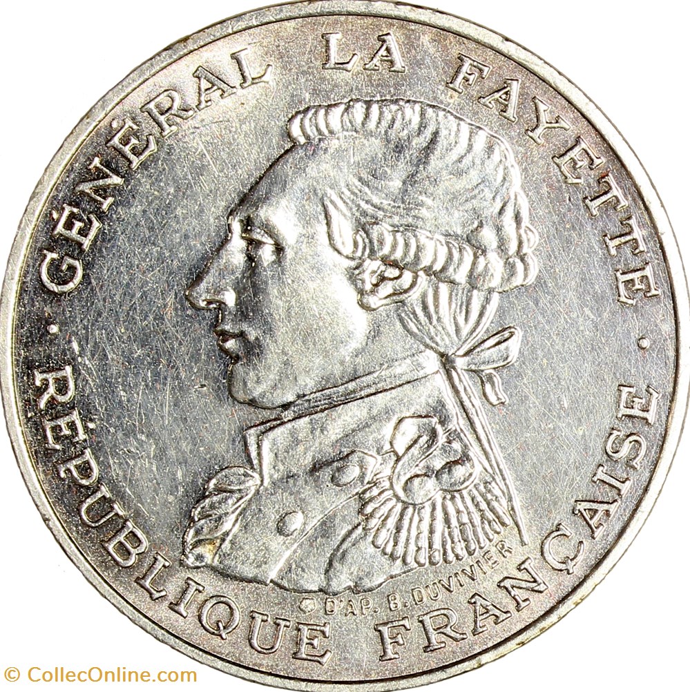 100 francs Lafayette, Ve République, 1987 monnaies monde france 100 francs lafayette ve republique 1987