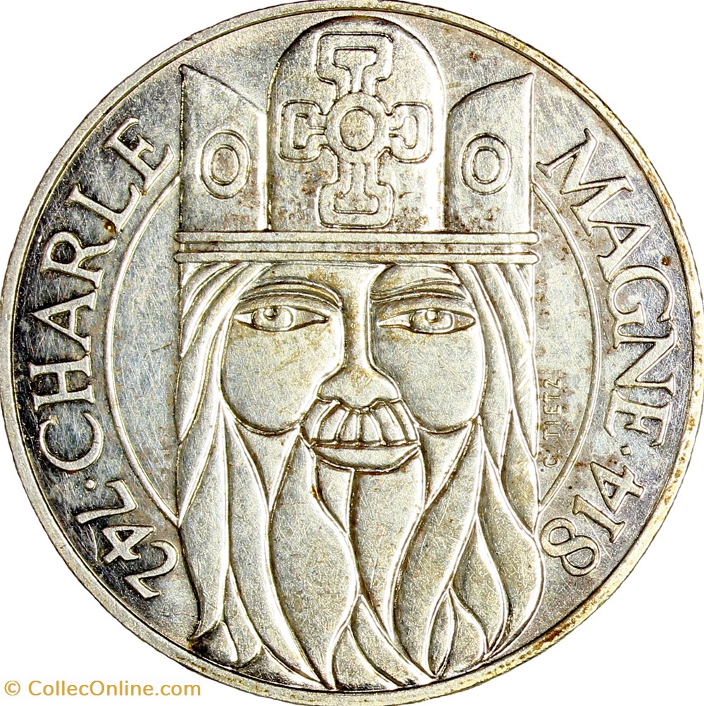 100 francs Charlemagne, Ve République, 1990 monnaies monde france 100 francs charlemagne ve republique 1990