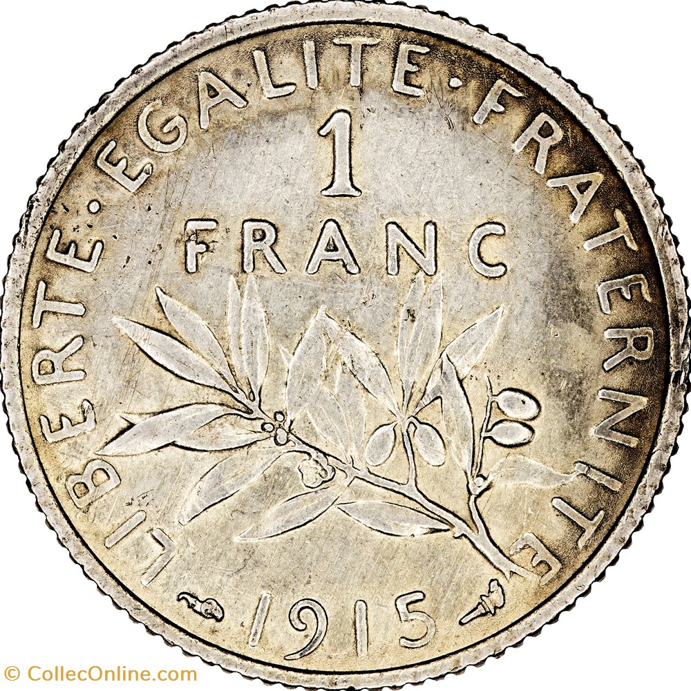1 franc Semeuse, IIIe République, 1915 monnaies monde france 1 franc semeuse iiie republique 1915