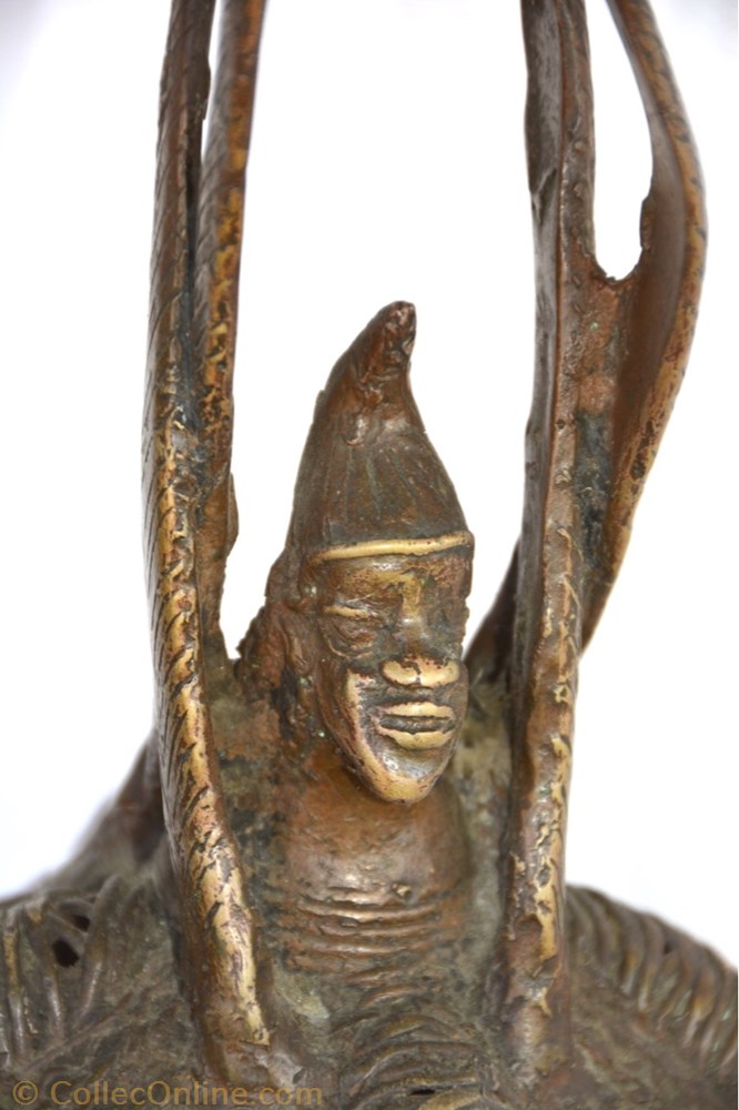 art antiquite africain bronze akan casque 001