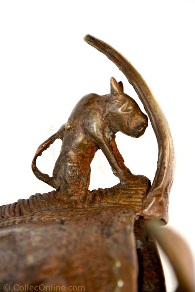 art antiquite africain bronze akan casque 001