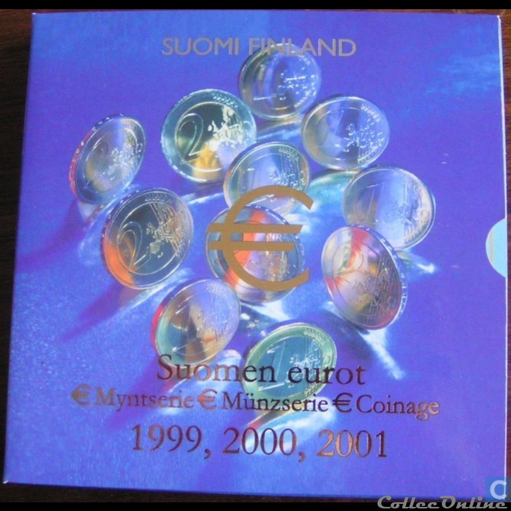 Finlande - Série officielle BU - 1999 2000 2001 monnaie euro finlande serie officielle bu 1999 2000 2001