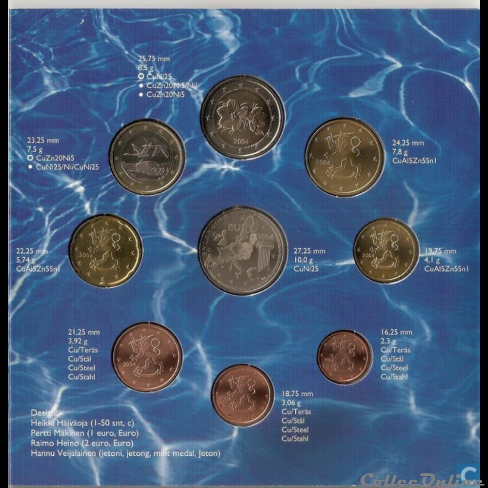 monnaie euro finlande serie officielle bu 2004 2