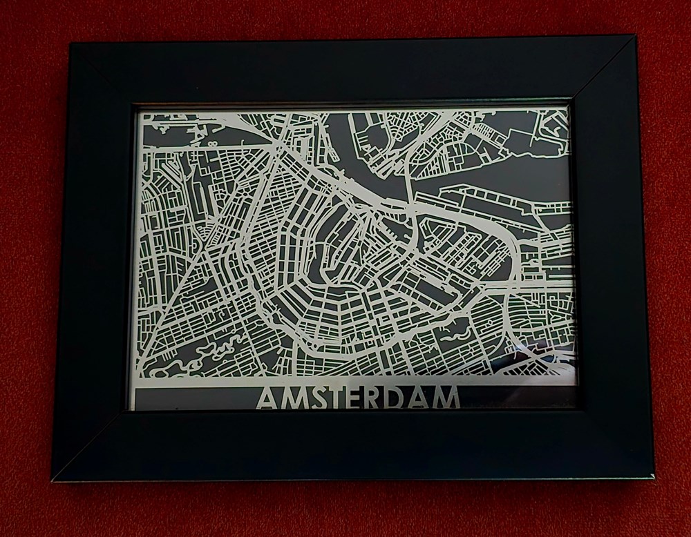 art antiquities amsterdam stainless steel map