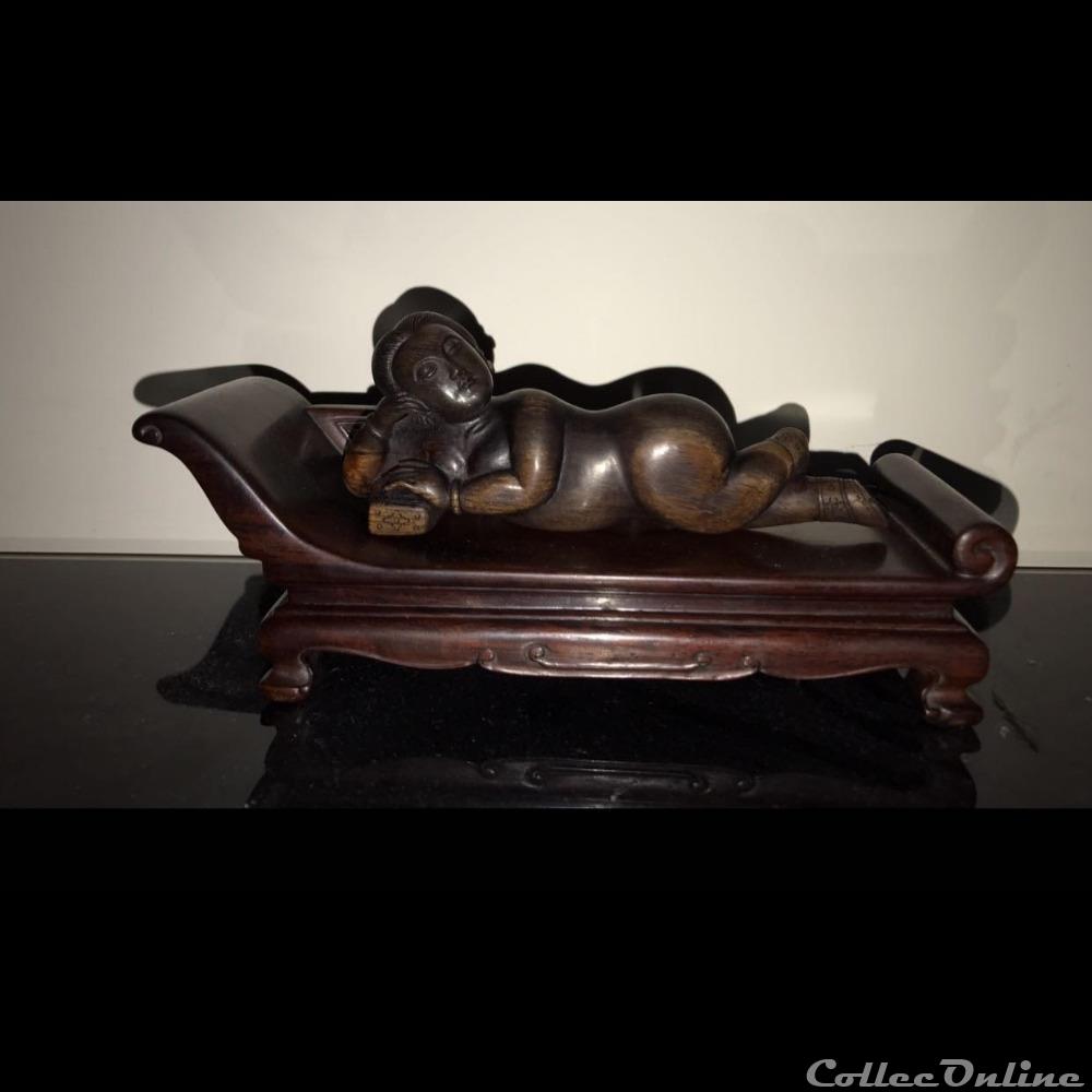 Chine femme médecine en corne art antiquite asiatique chine femme medecine en corne