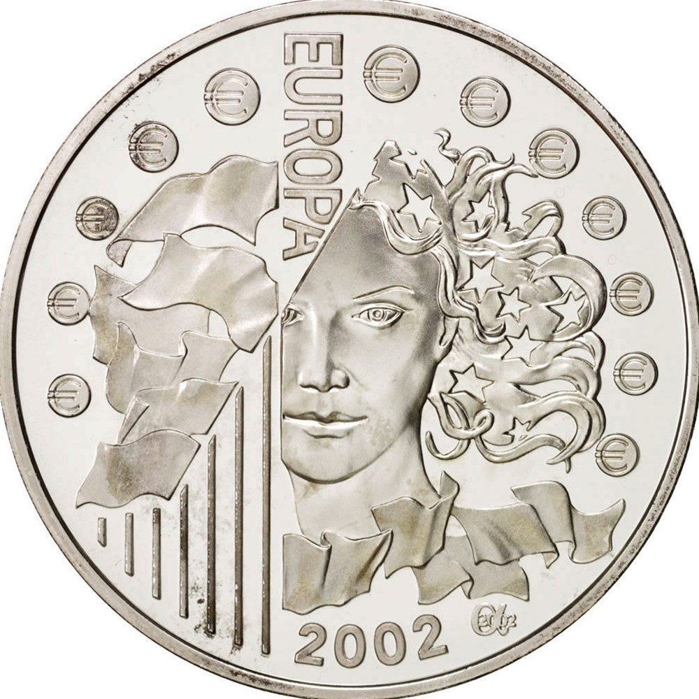 2002 EUROPA QUARTER EURO ARGENT UNION MONÉTAIRE - GRADING 2 monnaies euros france 2002 europa quarter euro argent union monetaire grading
