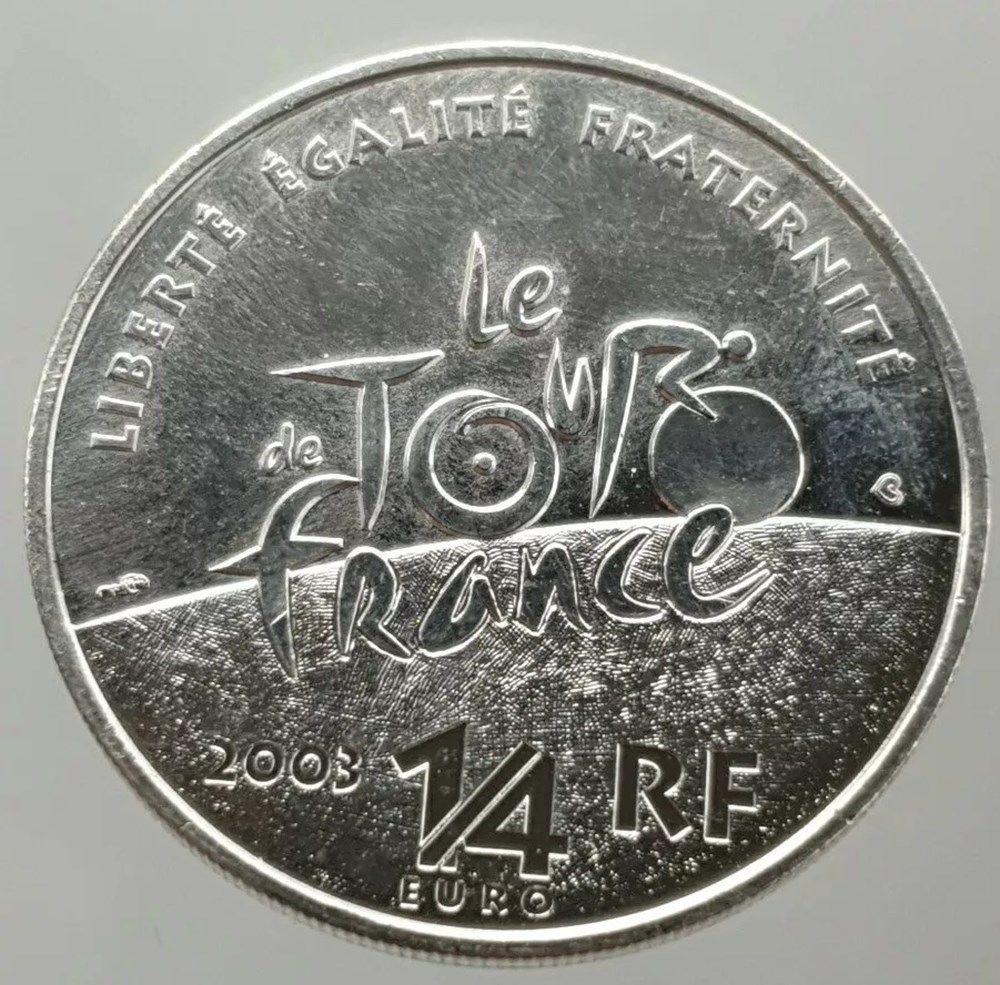 SPORT VÉLO QUARTER EURO COIN ARGENT 100 ANS TOUR DE FRANCE - GRADING monnaies euros sport velo quarter euro coin argent 100 ans tour de france grading