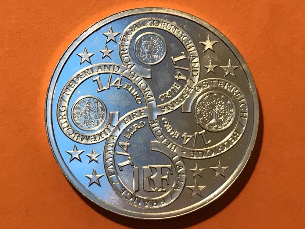 monnaies euros france europa argent premier anniversaire de euro union monetaire grading