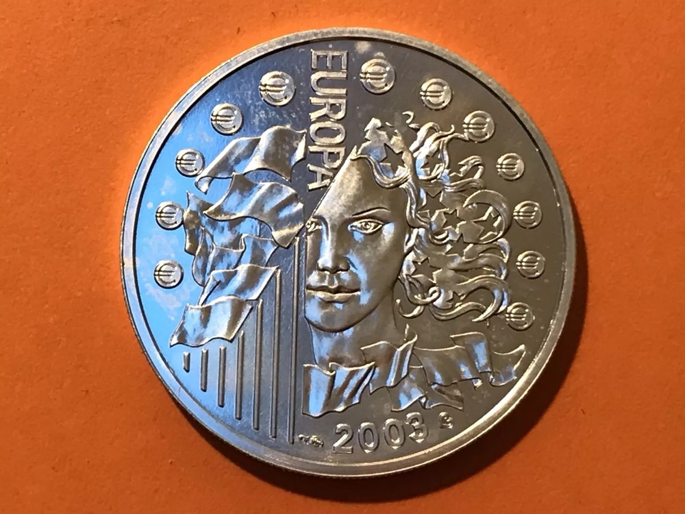 monnaies euros france europa argent premier anniversaire de euro union monetaire grading