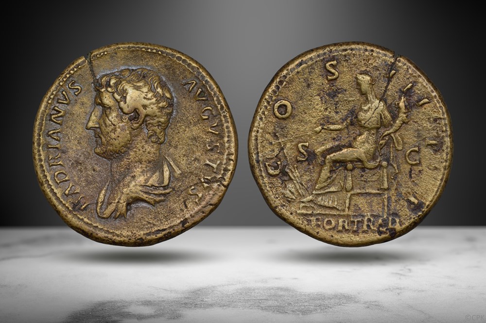 Hadrian AE Sestertius (Fortuna, RIC II.3 1347) coins ancient to romans imperial and republican hadrian ae sestertius fortuna ric ii 3 1347