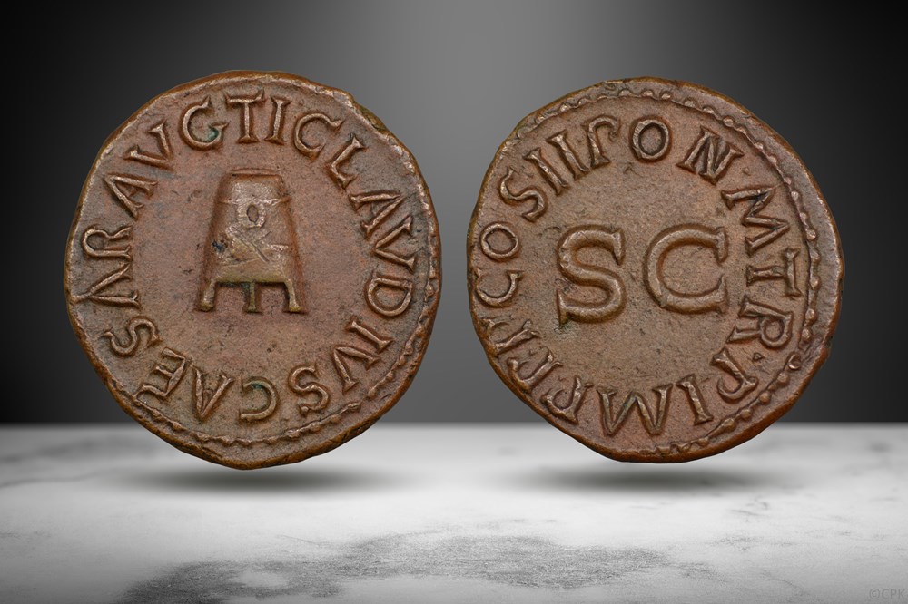 Claudius AE Quadrans (Modius, RIC I 90) coins ancient to romans imperial and republican claudius ae quadrans modius ric i 90