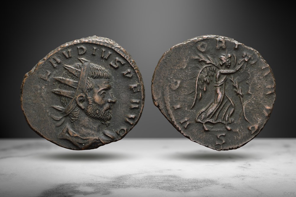 Claudius II Gothicus BI Antoninianus (VICTORIA AVG, RIC V 171) coins ancient romans imperial and republican claudius ii gothicus bi antoninianus victoria avg ric v 171