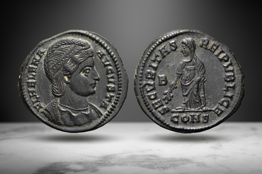 Helena AE3 (SECVRITAS REIPVBLICE, RIC VII 11) coins ancient to romans imperial and republican helena ae3 secvritas reipvblice ric vii 11