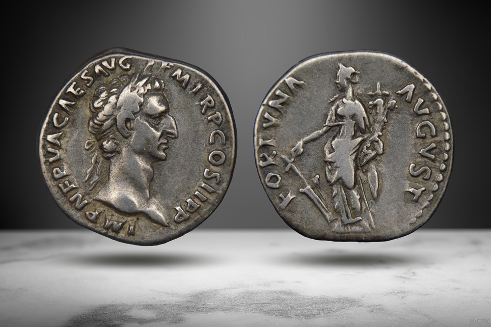 Nerva AR Denarius (FORTUNA AVGVST, RIC II 4) coins ancient to romans imperial and republican nerva ar denarius fortuna avgvst ric ii 4