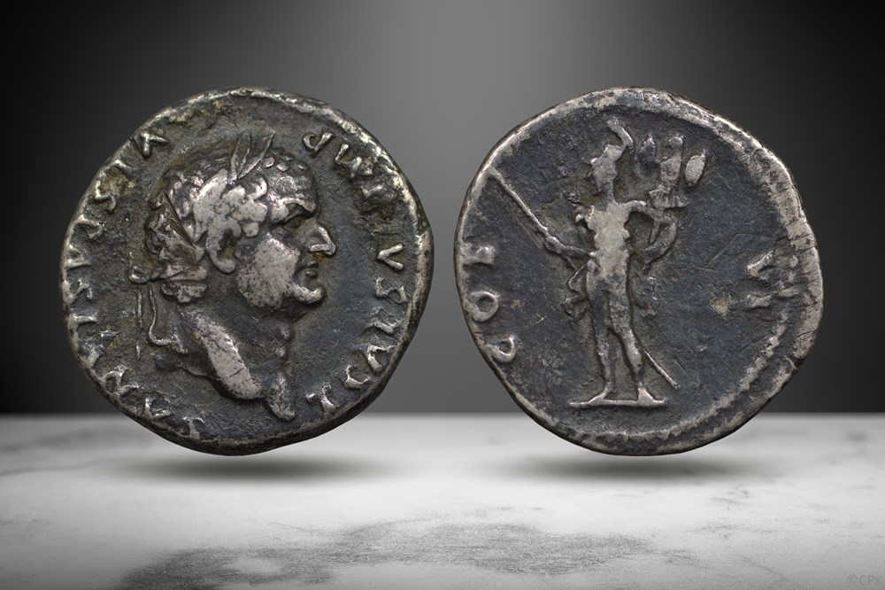 Titus AR Denarius (Mars w/spear and trophy, RIC II 948) coins ancient to romans imperial republican titus ar denarius mars w spear and trophy ric ii 948