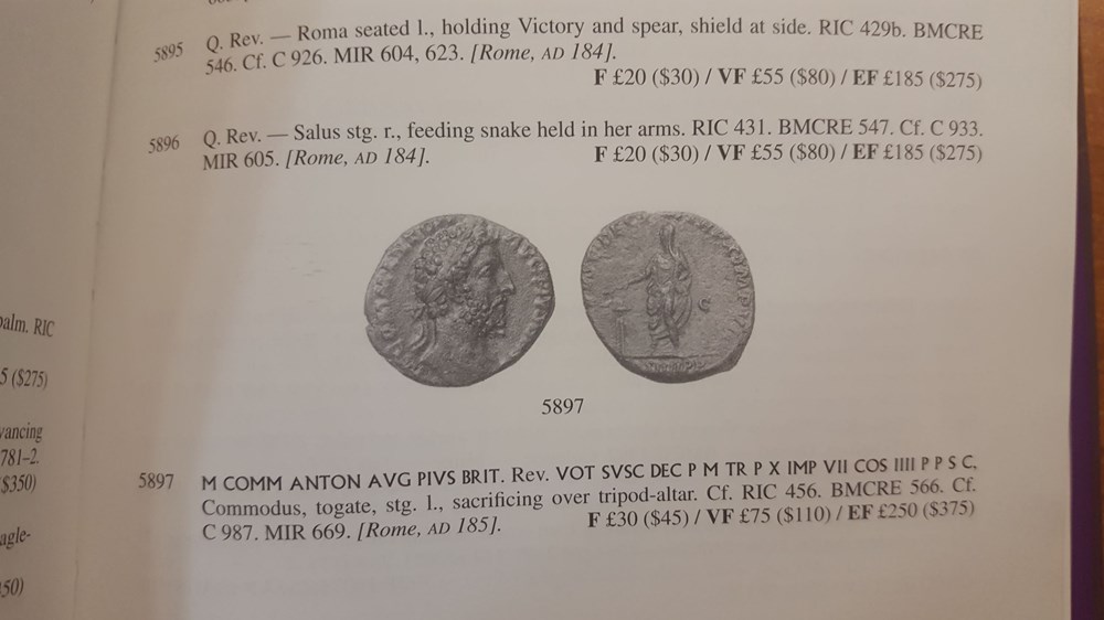 Commodus AE As (VOT SVSC, RCV 5897 - this coin) 2 coins ancient to romans imperial and republican commodus ae as vot svsc rcv 5897 this coin
