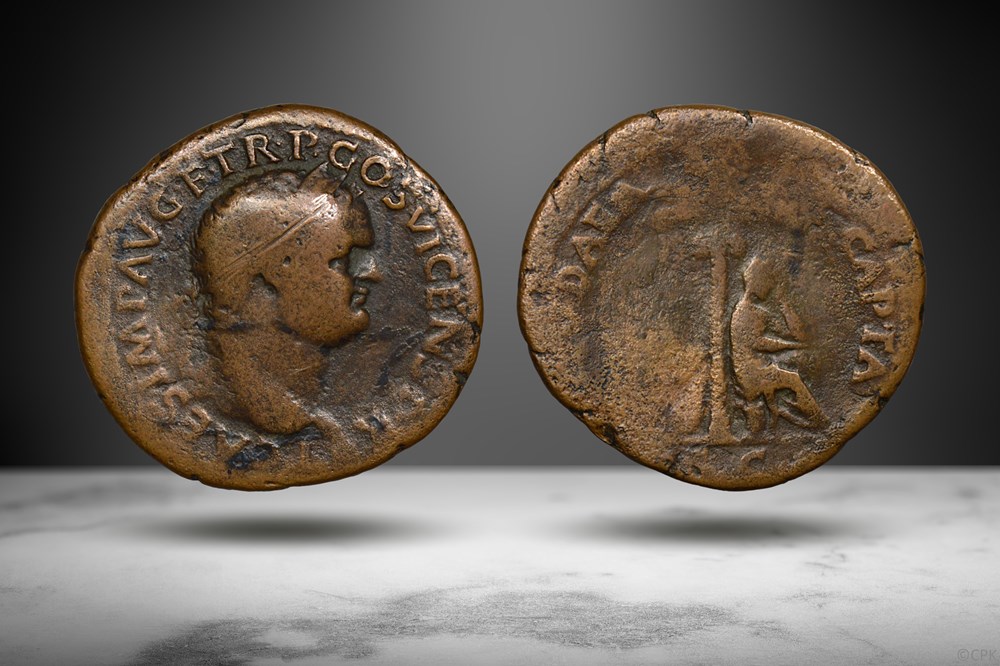 Titus AE As (IVDAEA CAPTA, RIC II 1268) coins ancient to romans imperial and republican titus ae as ivdaea capta ric ii 1268