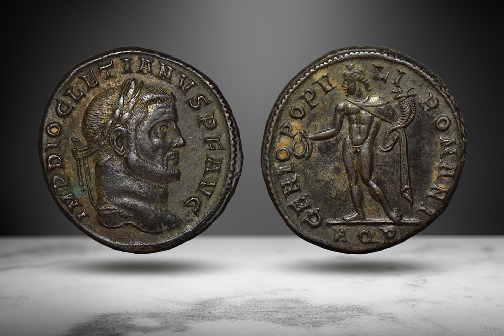 Diocletian BI Follis (GENIO POPVL ROMANI, RIC VI 25a) coins ancient to romans imperial and republican diocletian bi follis genio popvl romani ric vi 25a