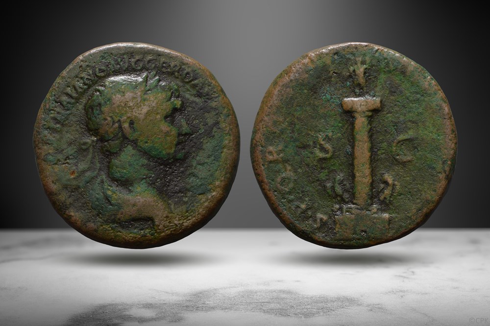 coins ancient to romans imperial and republican trajan ae as trajan s column ric ii 600 var