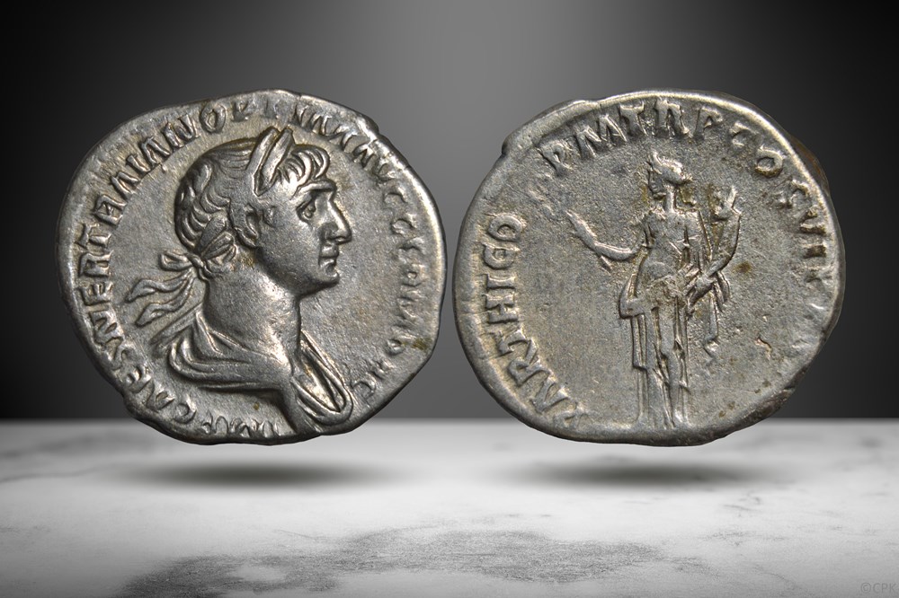 Trajan Denarius (Felicitas, RIC II 332) coins ancient to romans imperial and republican trajan denarius felicitas ric ii 332