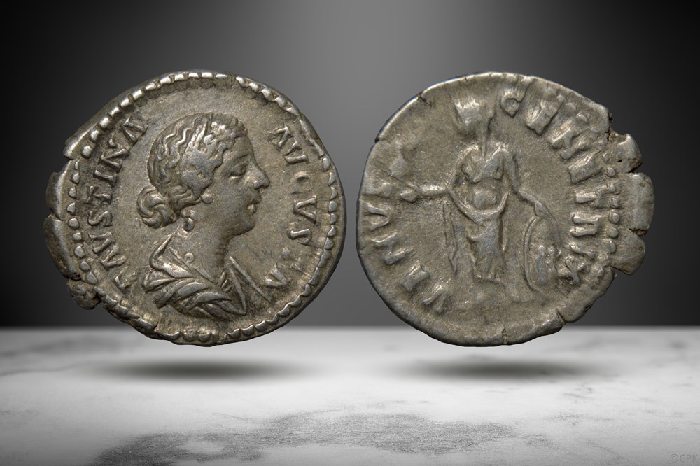 coins ancient to romans imperial and republican faustina ii ar denarius venvs genetrix ric iii 734