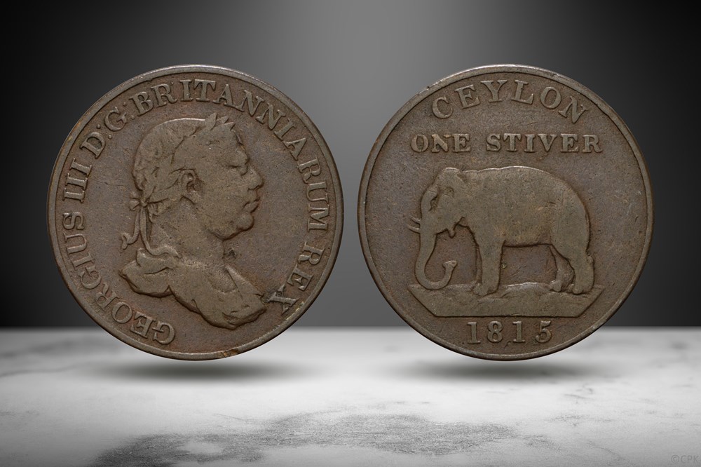British Ceylon 1815 AE Stiver (Numista 22518) coins colonial colonies british ceylon 1815 ae stiver numista 22518