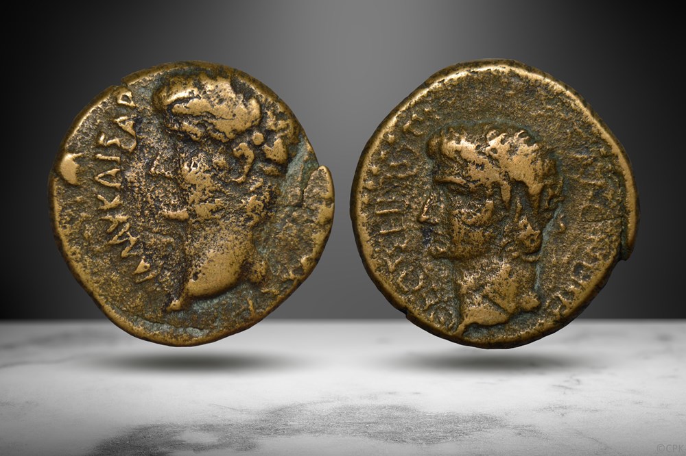 Macedonia, Thessalonica AE (Claudius/Divus Augustus, RPC I 1580) coins ancient to romans provincial macedonia thessalonica ae claudius divus augustus rpc i 1580