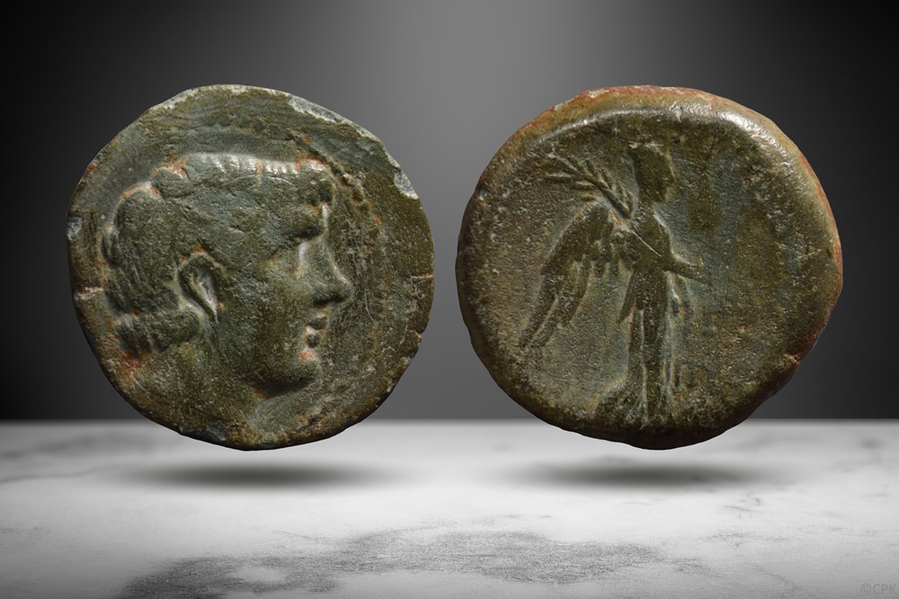 coins ancient greek cilicia pompeiopolis ae pompey the great victory cf sng levante 882
