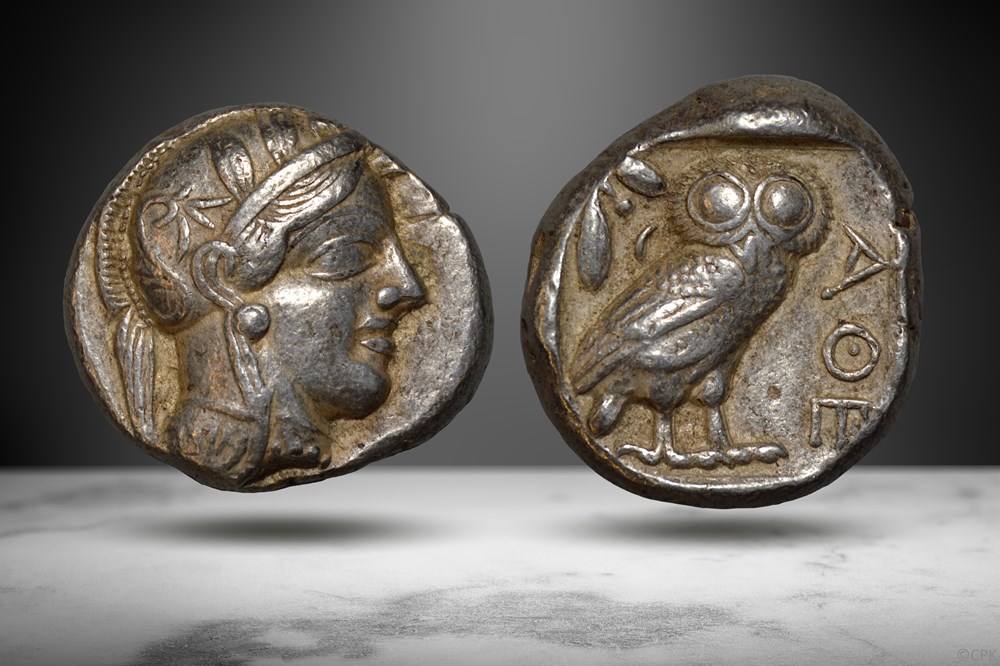 Attica, Athens AR Tetradrachm (Athena/owl, HGC 4 1597) coins ancient to greek attica athens ar tetradrachm athena owl hgc 4 1597