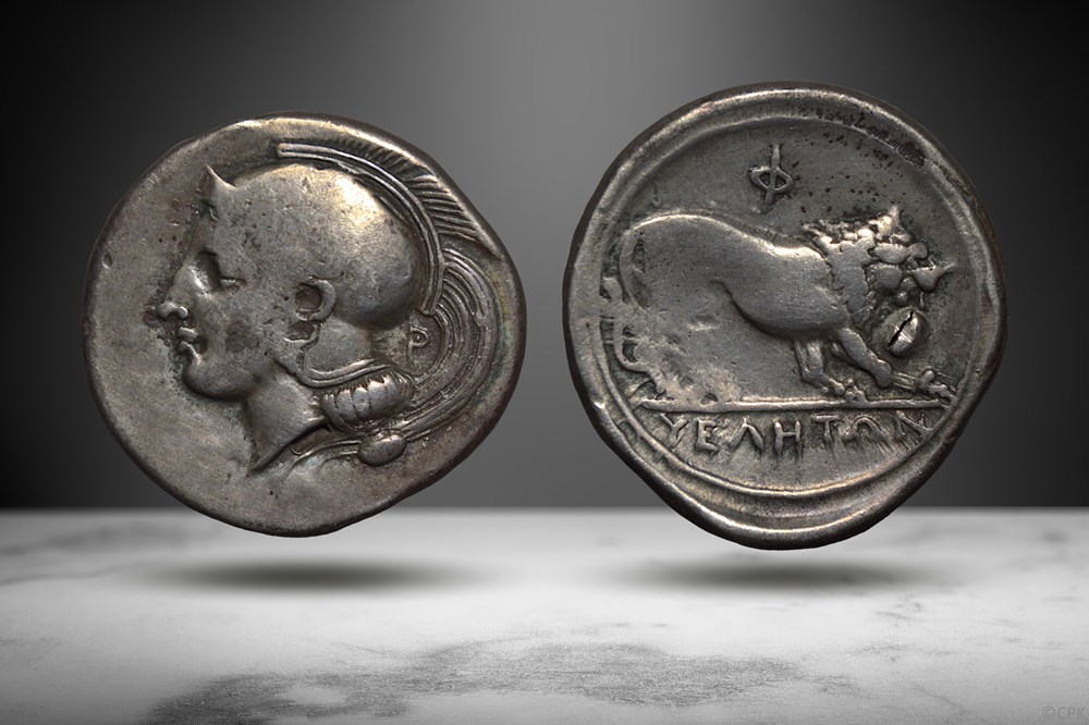 Lucania, Velia AR Didrachm (Athena/Lion, SNG ANS 1292) coins ancient to greek lucania velia ar didrachm athena lion sng ans 1292