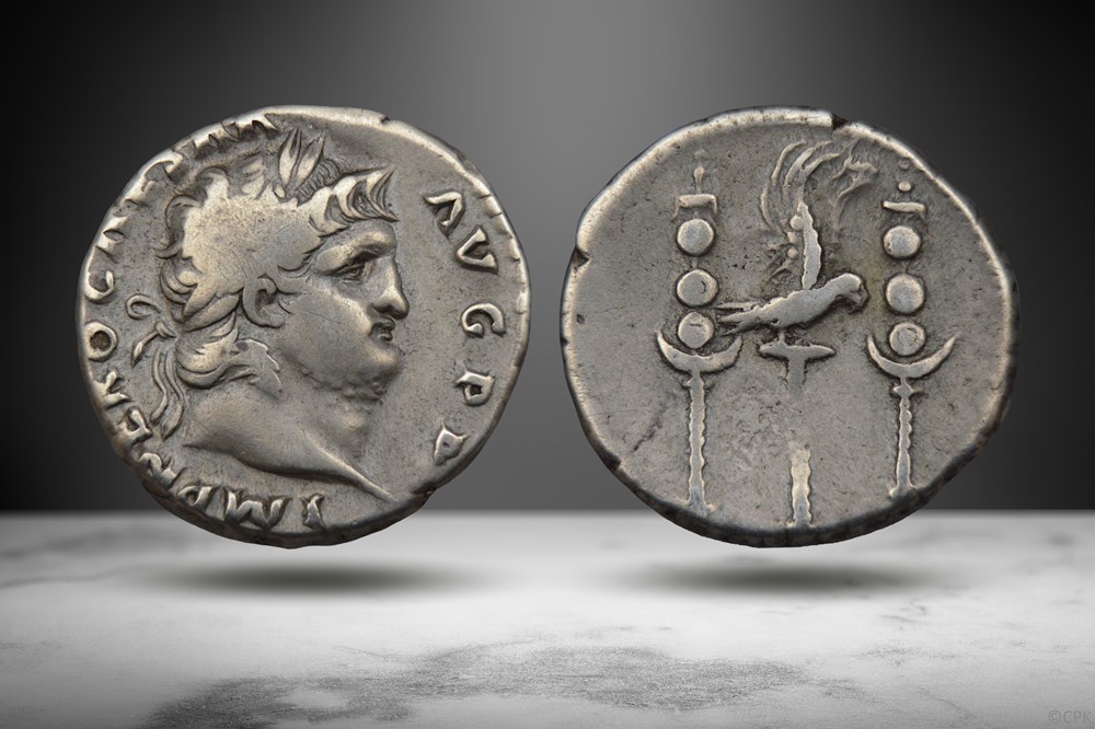 Nero AR Denarius (Eagle & Standards, RIC I 68) coins ancient to romans imperial republican nero ar denarius eagle standards ric i 68