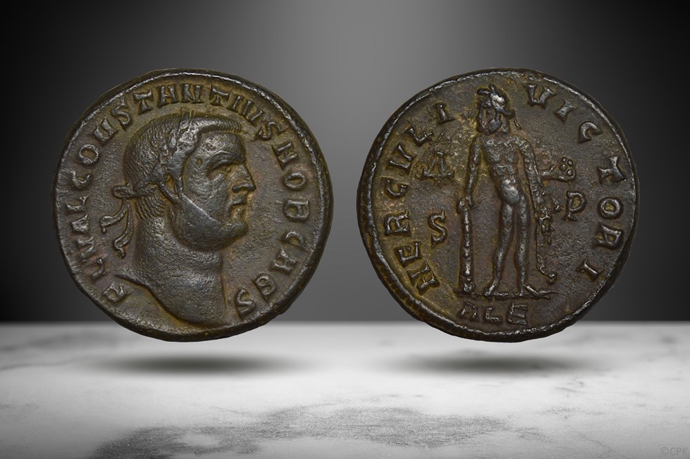 Constantius BI Follis (HERCVLI VICTORI, RIC VI 40) coins ancient romans imperial and republican constantius bi follis hercvli victori ric vi 40