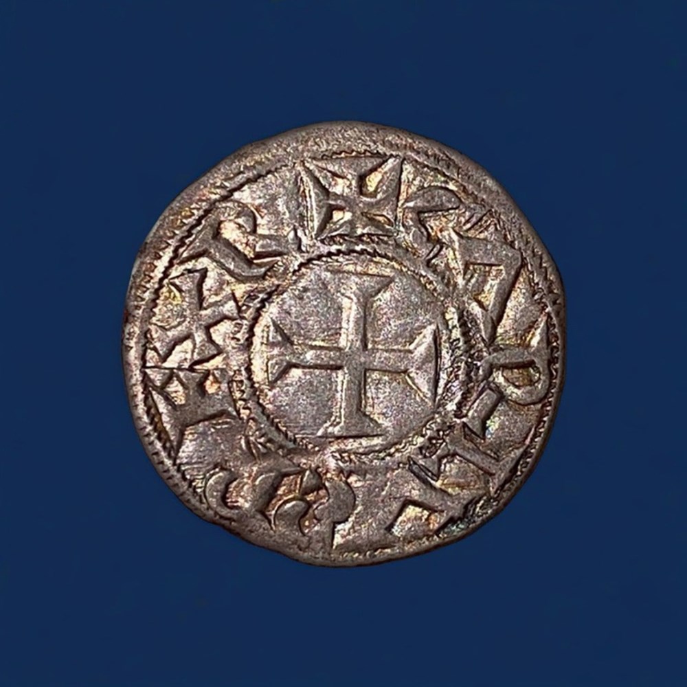 CHARLES II LE CHAUVE, DENIER monnaies europe medievale france carolingiennes charles ii le chauve denier