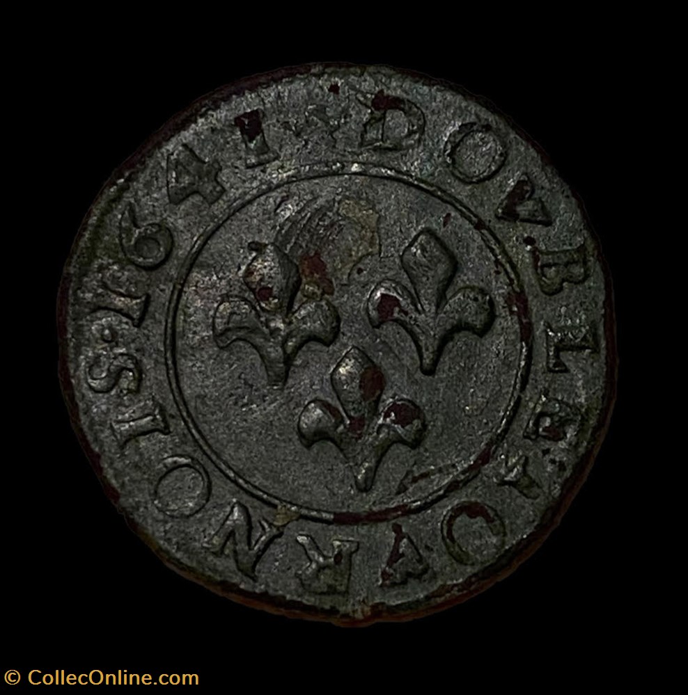 monnaie france feodale orange principaute orange frederic henri de nassau double tournois