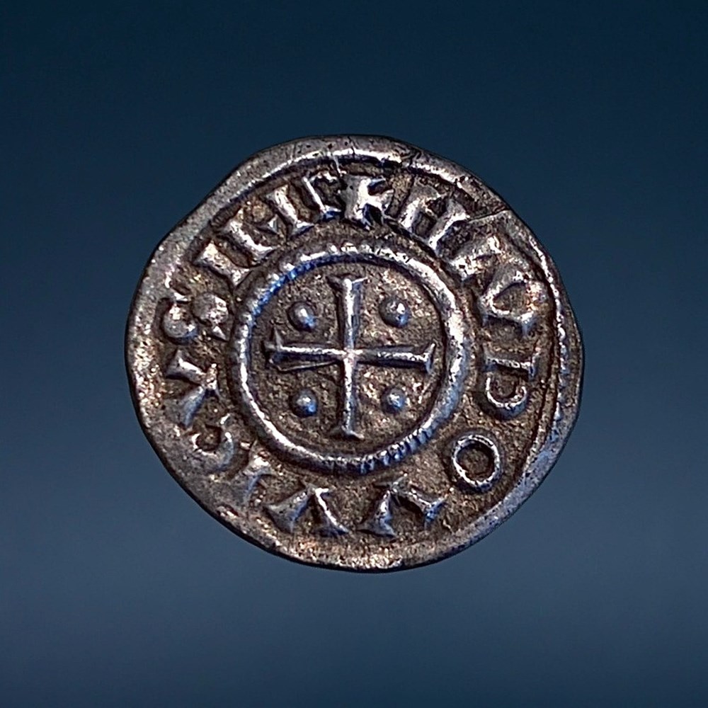 monnaies europe medievale france carolingiennes louis le pieux obole a la legende chretienne