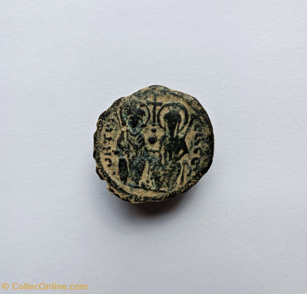 Follis pour Justin II monnaies empire byzantin a d anastase maurice tibere follis pour justin ii