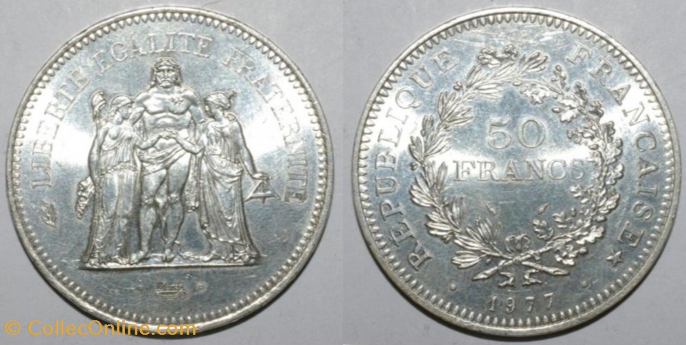 50 francs hercule 1977 monnaies monde france 50 francs hercule 1977