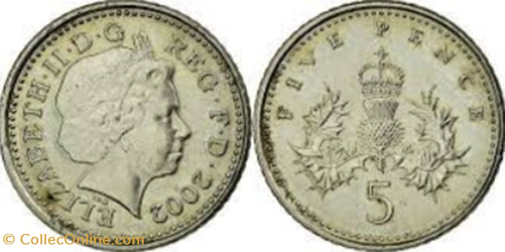 5 pence 2002 monnaies monde royaume uni 5 pence 2002
