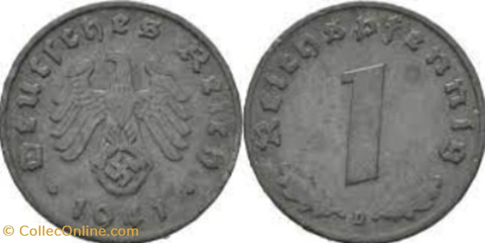 1 pfennif deutsches reich 1941 monnaies monde allemagne 1 pfennif deutsches reich 1941