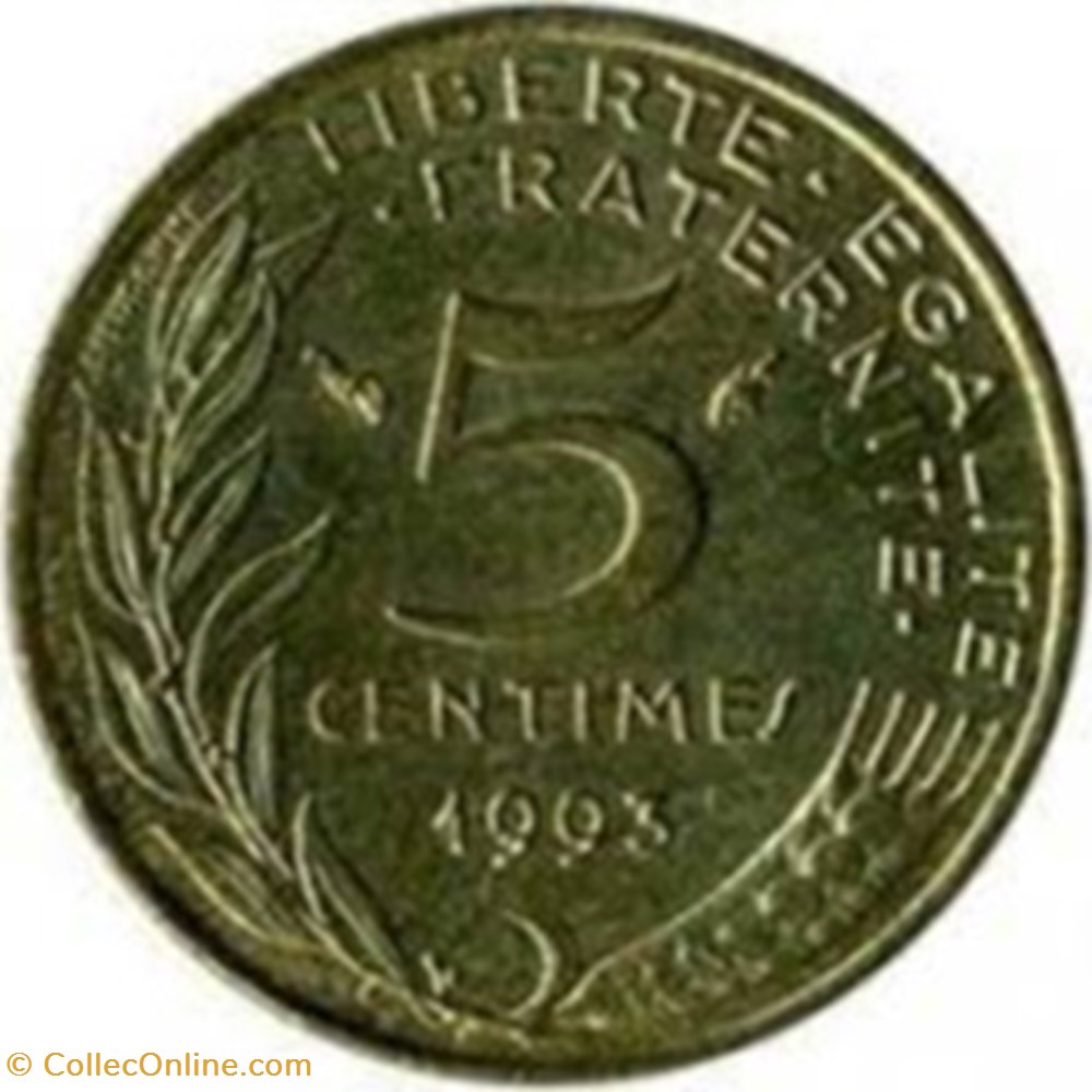 5 cts 1993 monnaies monde france 5 cts 1993