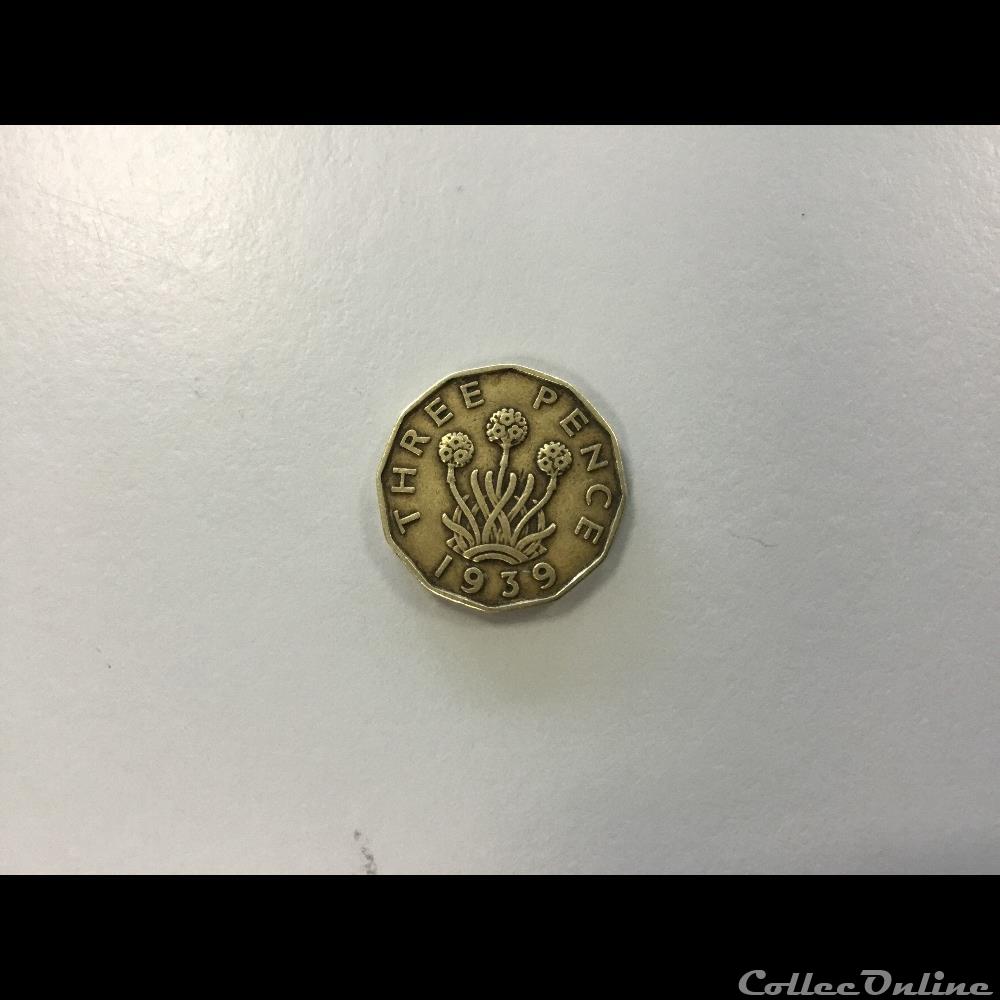 monnaie euro irlande three pence de 1939